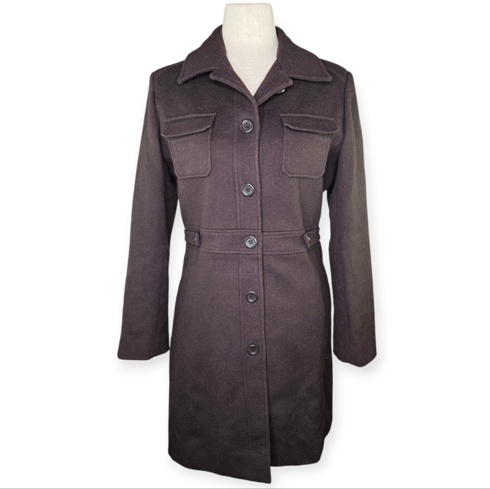 Charles Klein Brown Wool Blend Tailored Coat Women’s Size 10 Classic